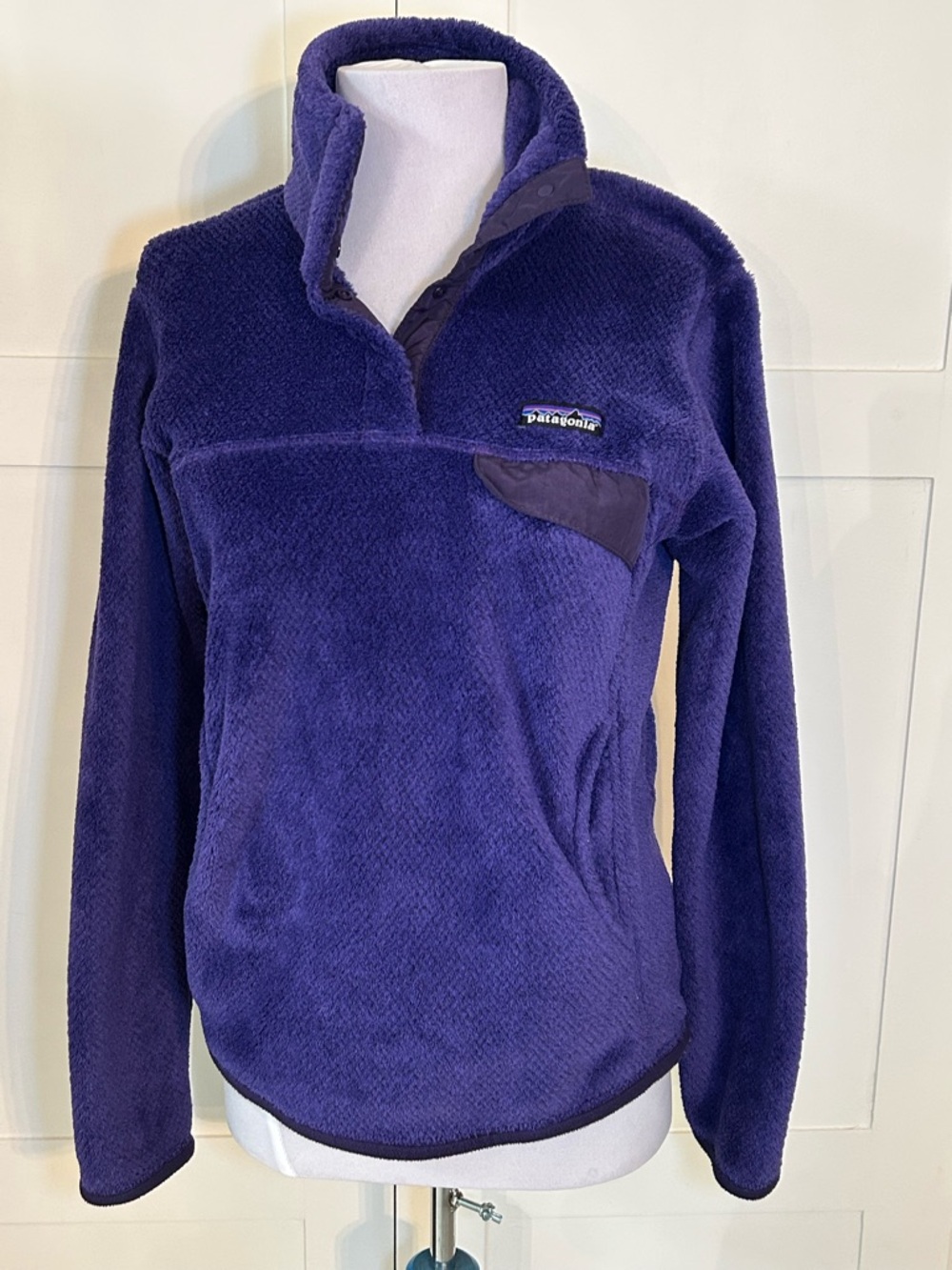 Patagonia Deep Purple Plush Quarter-Snap Fleece Pullover Small